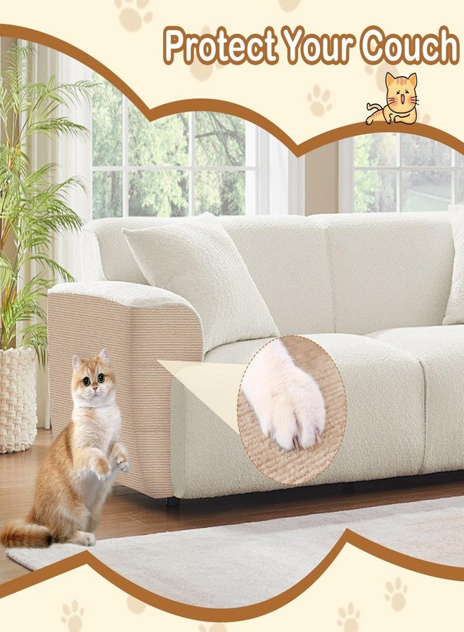 TecoKart® Cat Scratcher Post, 40x100 CM DIY Scratching Pad for Cats, Self-Adhesive Cat Scratch Pad for Sofa, Wall, Door, and Cat Furniture (Khaki) - Image 4